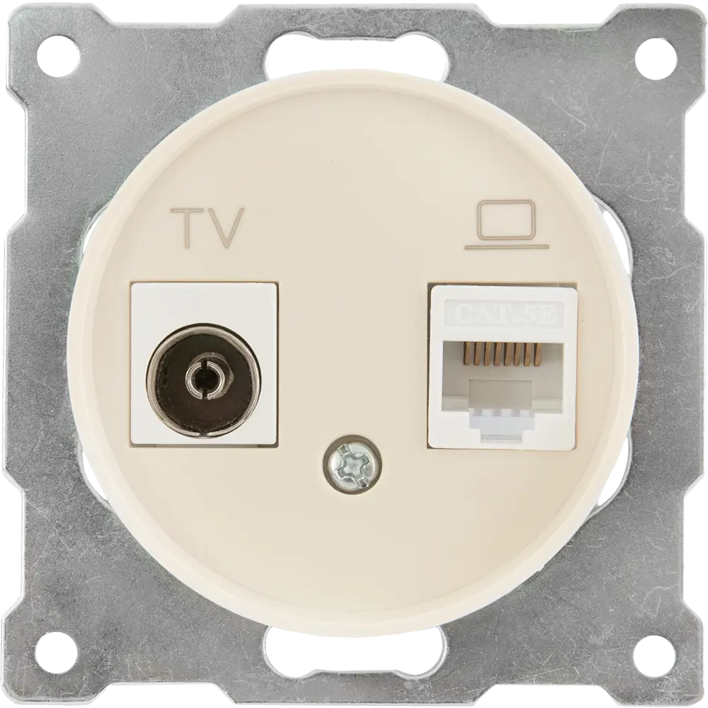 ONEKEYELECTRO Florence - розетка двойная TV/RJ45 бежевая 84684123