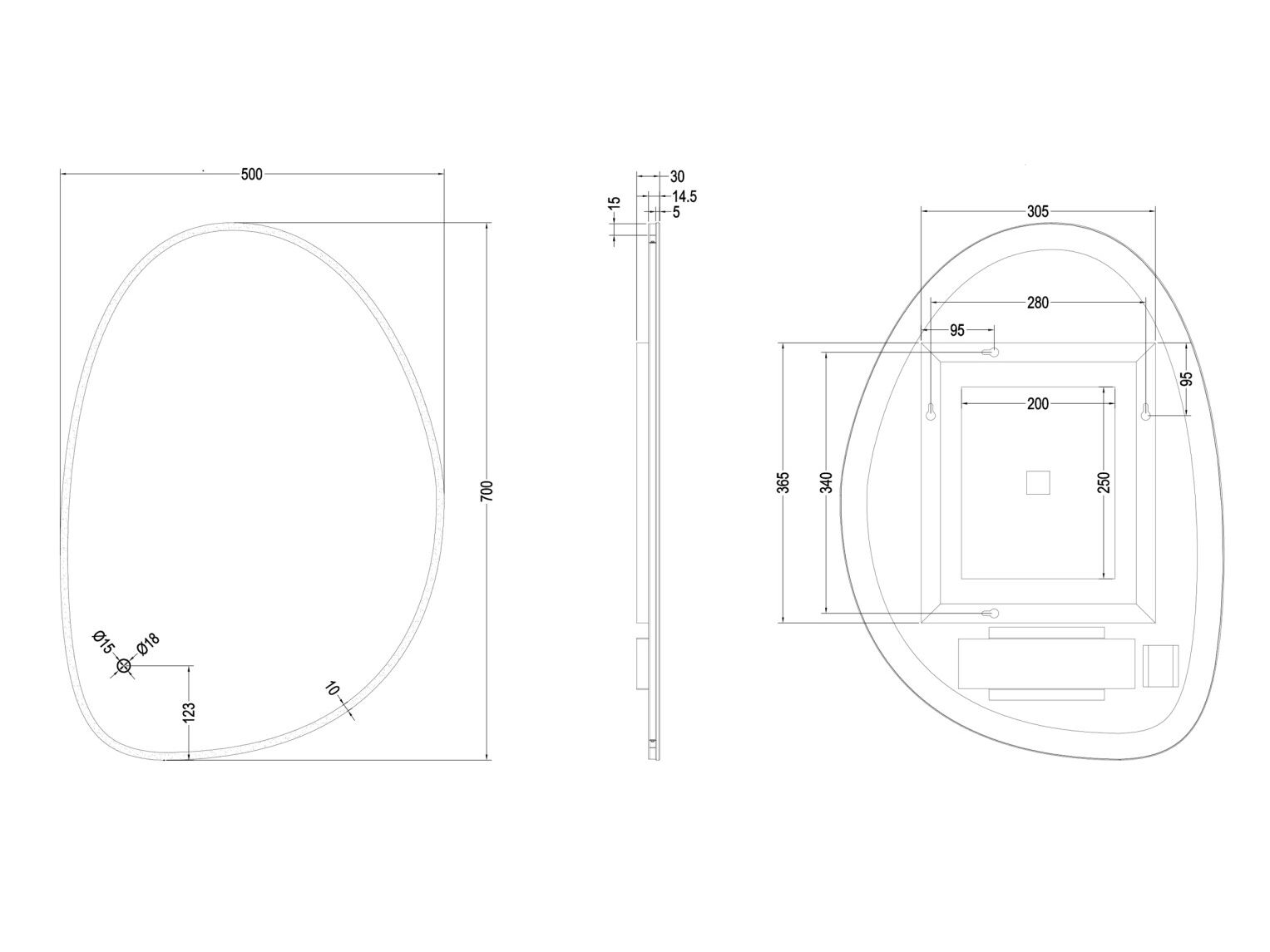 Зеркало со встроенным настенным освещением CROSSWATER MADA ARCH-00152593 - Вид №2