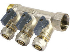 Коллектор с шаровыми кранами для м/п труб FM 3/4х3/4х16х3 AQL 1314 AQUAPEX 21165 - Вид №1