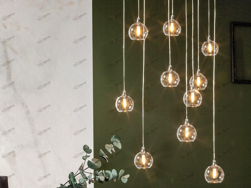 Tonin Casa Подвесной светильник с прямым светом в стекле  T9107 