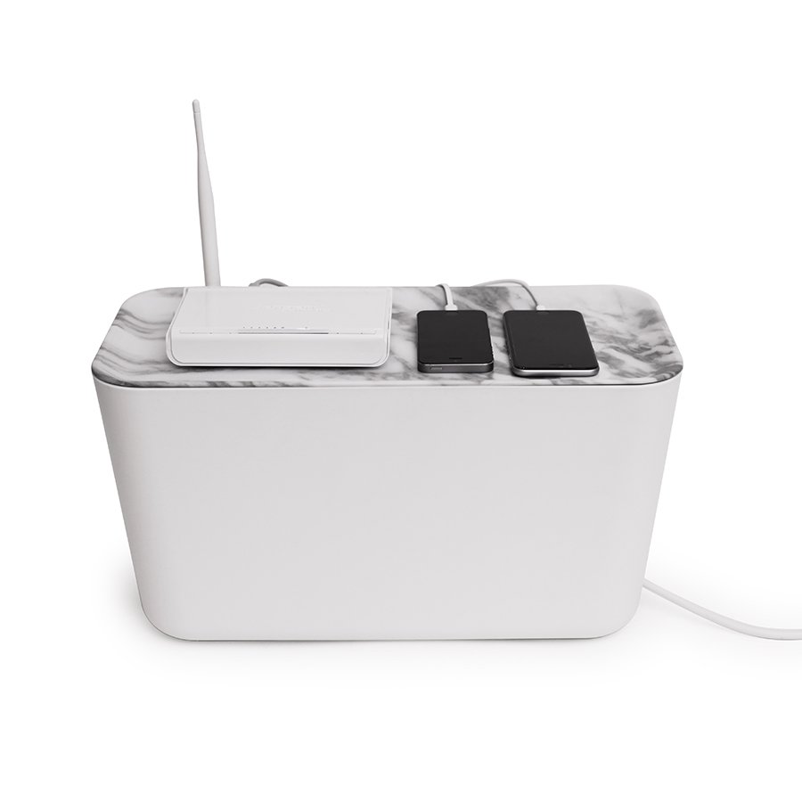 Органайзер бело-серый для проводов большой Cablebox BOSIGN  00-3872105 Белый;серый  - Вид №1