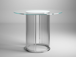 Стальной и стеклянный садовый стол