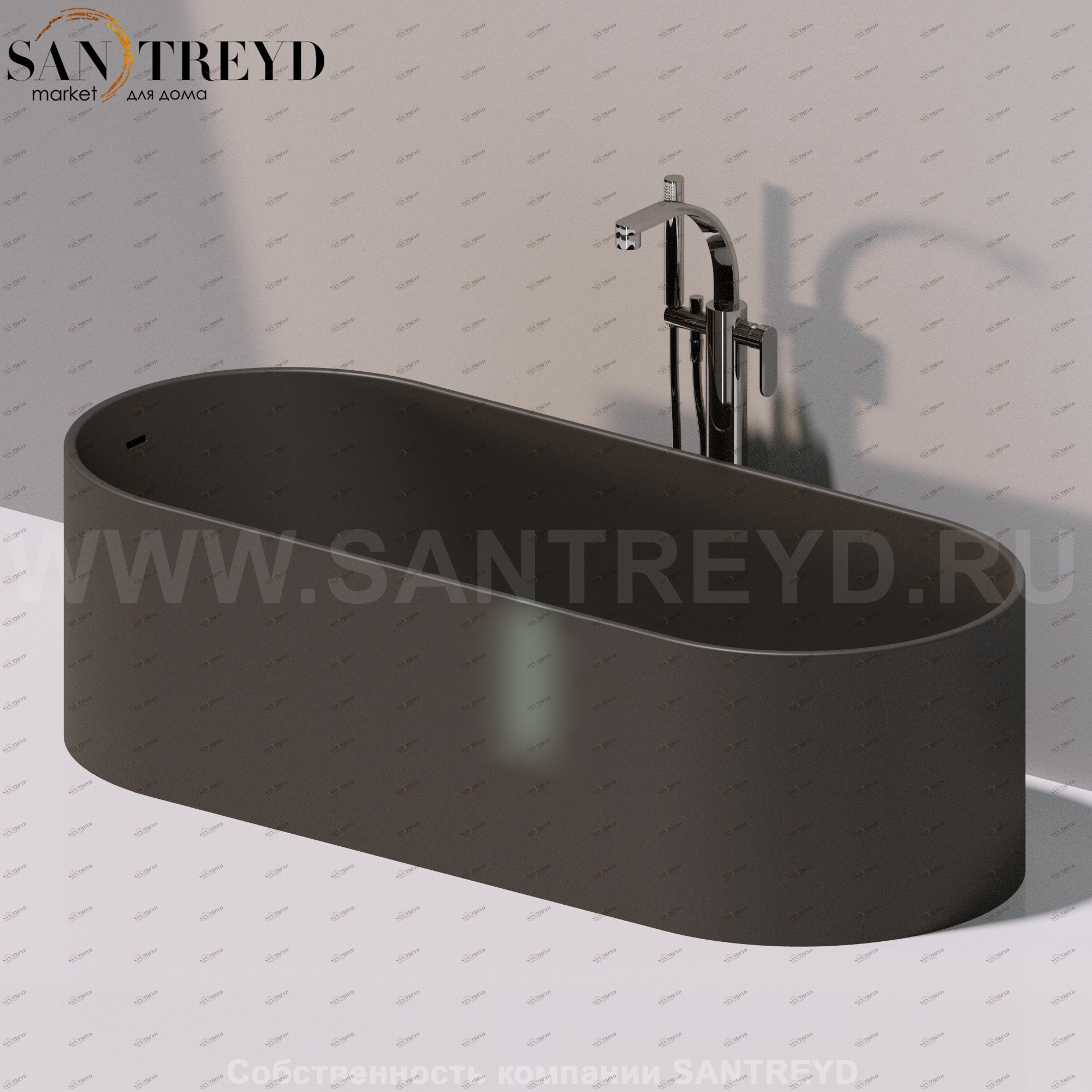 Flaminia OVAL Ванна свободностоящая черная OV170.7006 Ceramica Flaminia OV1707006