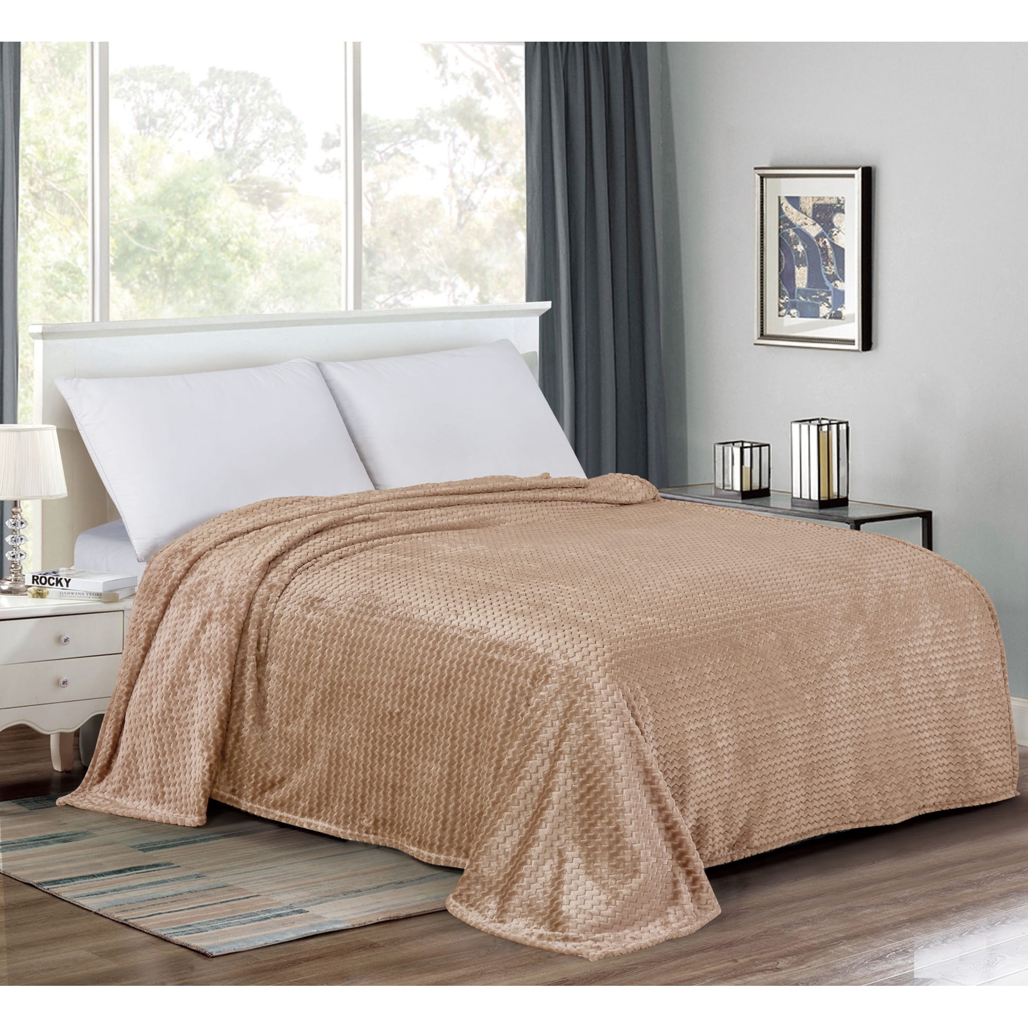 82391613 Плед «Велсофт», 150x200 см, полиэстер, цвет коричневый Santreyd  - Вид №7