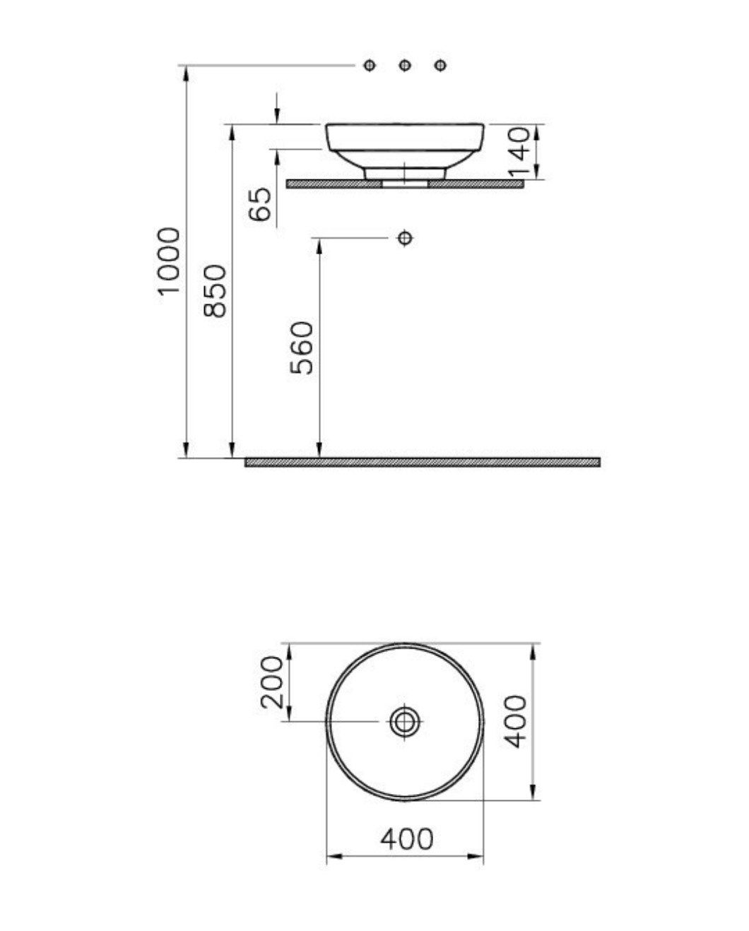 Керамическая круглая раковина VitrA Bathrooms Water Jewels ARCH-00137478 - Вид №2
