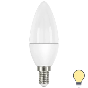 Лампа светодиодная Lexman Candle E14 175-250 В 7 Вт матовая 750 лм теплый белый свет