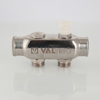 VTc.505.SS.060502 Коллектор из нержавеющей стали с межосевым расстоянием выходов 50 мм Valtec 1", 2 x 3/4", "евроконус"  - Вид №8
