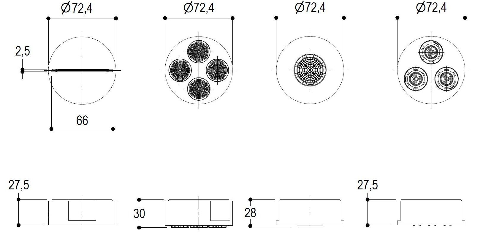 Латунная боковая насадка для душа Ritmonio Diametro35 Wellness отпечатки пальцев ARCH-00043916 - Вид №15