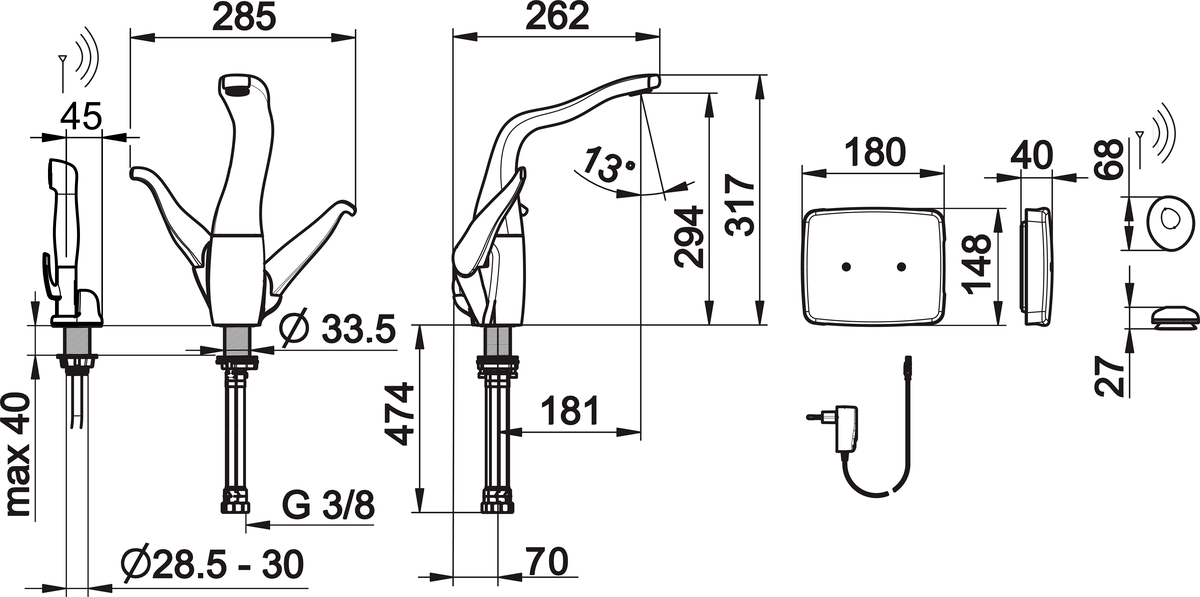 Oras 8223F Смеситель для кухни, 230/12 V 8223F ALESSI Swan By Хром  - Вид №1