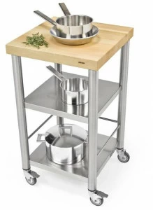 JOKODOMUS Кухонная тележка из нержавеющей стали и дерева Auxilium