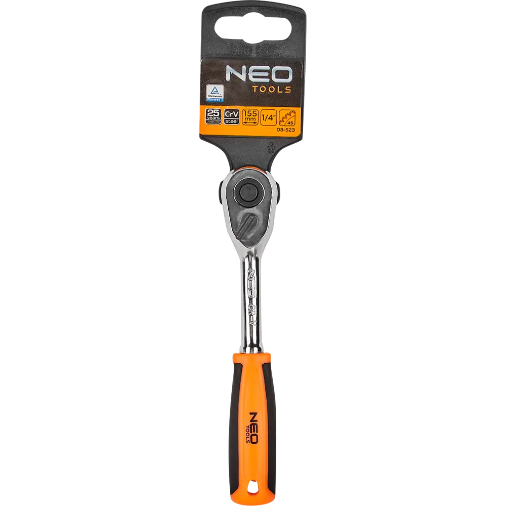 Ключ трещотка Neo tools 08-523 1/4 дюйма 155 мм 45 зубцов 88287483 STLM-2111290  - Вид №2