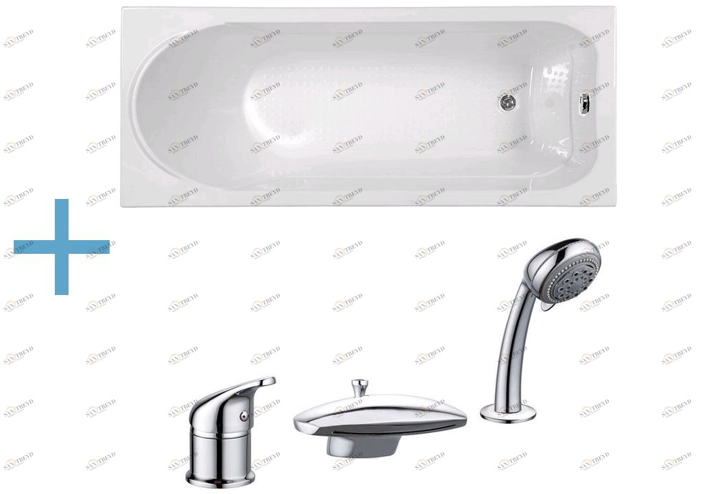 Акриловая ванна Aquanet West 170x70 (каркас + смеситель Aquanet Practic 2 AF111-63B) 002397570018355700216780