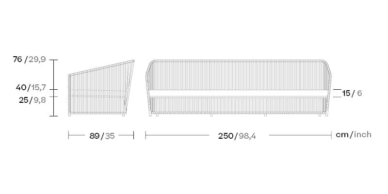 3-местный тканевый мягкий садовый диван Kettal Bitta Lounge ARCH-00063982 - Вид №2