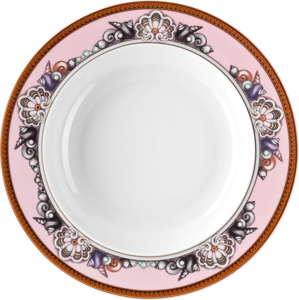 10593129 Rosenthal Versace Тарелка суповая Rosenthal Versace Морские звезды 22см, фарфор, розовая Фарфор 