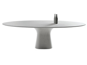 Овальный бетонный обеденный стол