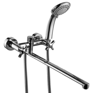 Смеситель для ванны Rossinka Silvermix LRS39-84 двухвентильный универсальный с лейкой и шлангом цвет хром 88757478 STLM-2047658