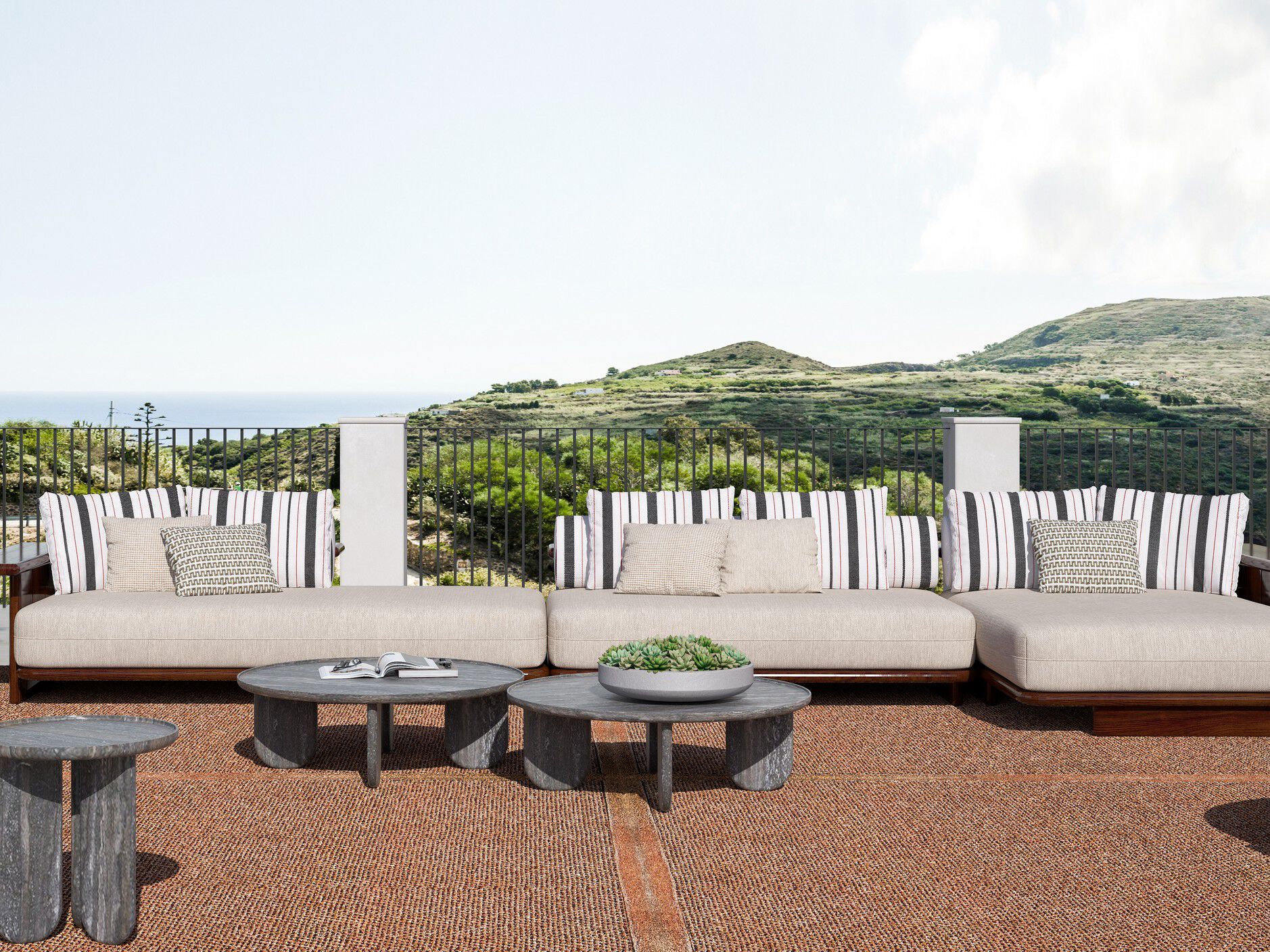 Тканевый модульный садовый диван CPRN HOMOOD Shapes 2025 ARCH-00073131 - Вид №2