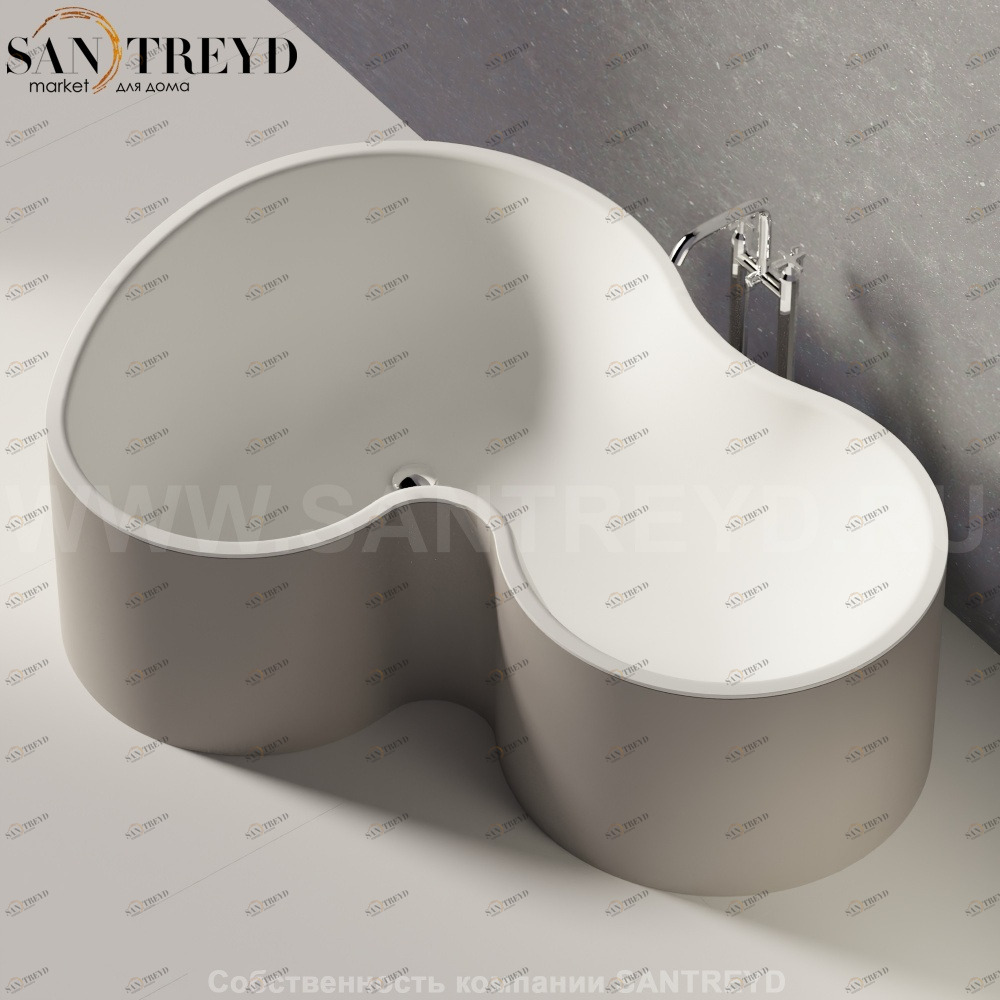 Ванна свободностоящая DR серая Agape AVAS1089ZGC0