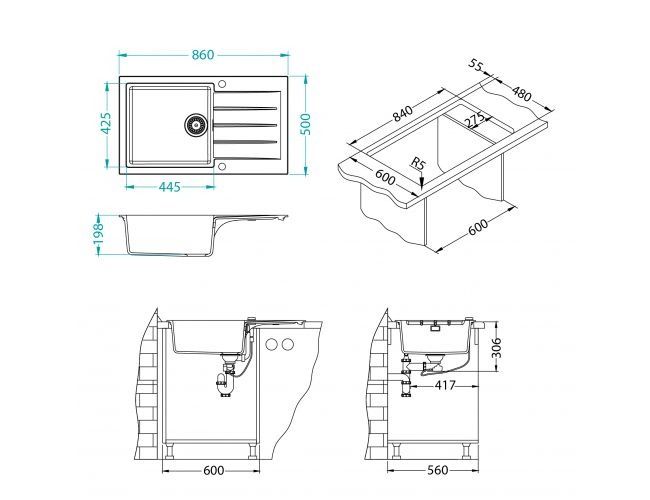 Мойка Alveus Cadit 40 1132031 - Вид №1