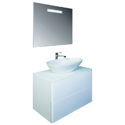 Тумба Otto 75 см., цвет белый. 2 ящика. Закруглённые бока у фасадов. Хром ORANGE sun-id-1516944 - Вид №4