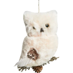 87036497 Елочная игрушка Сова 13x8 цвет бежевый STLM-1532247