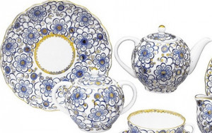 10540151 Императорский фарфоровый завод Сервиз чайный 6/20 "Вьюнок" "Тюльпан" Фарфор твердый