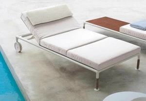 B&B Italia Outdoor Садовая кушетка из ткани Recliner на колесиках Springtime