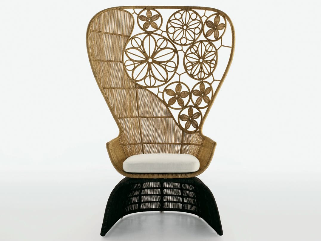 Садовое кресло с плетением из полиэтилена или абаки B&B Italia Outdoor кринолин ARCH-00072473