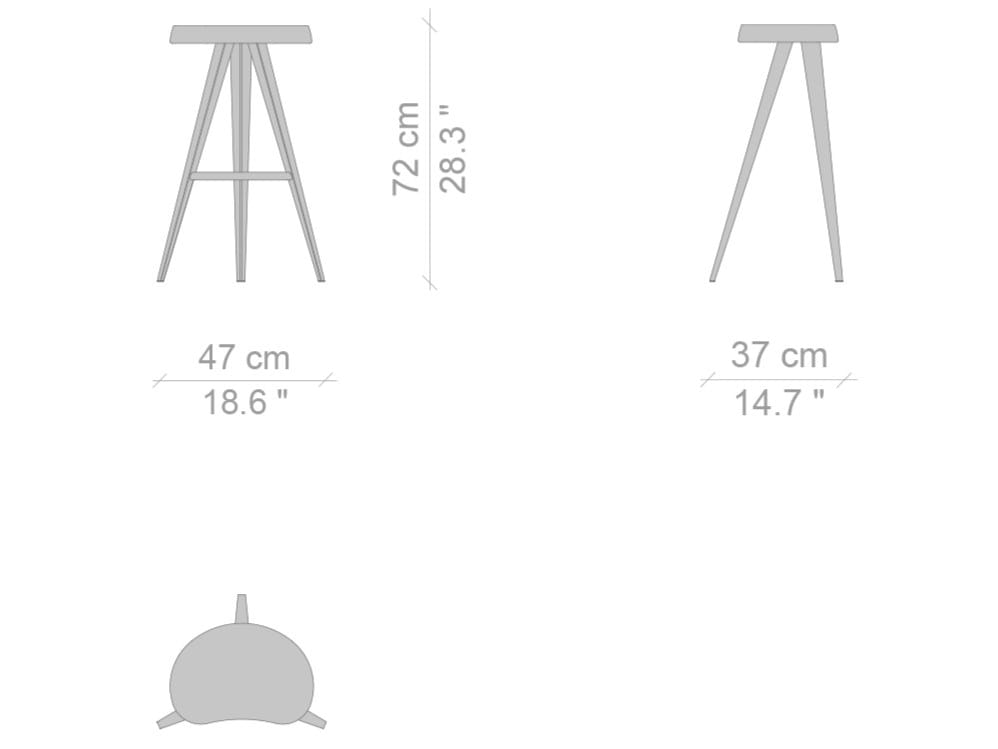 Высокий стул из стали и дерева с подставкой для ног CASSINA Mexique ARCH-00026422 - Вид №5