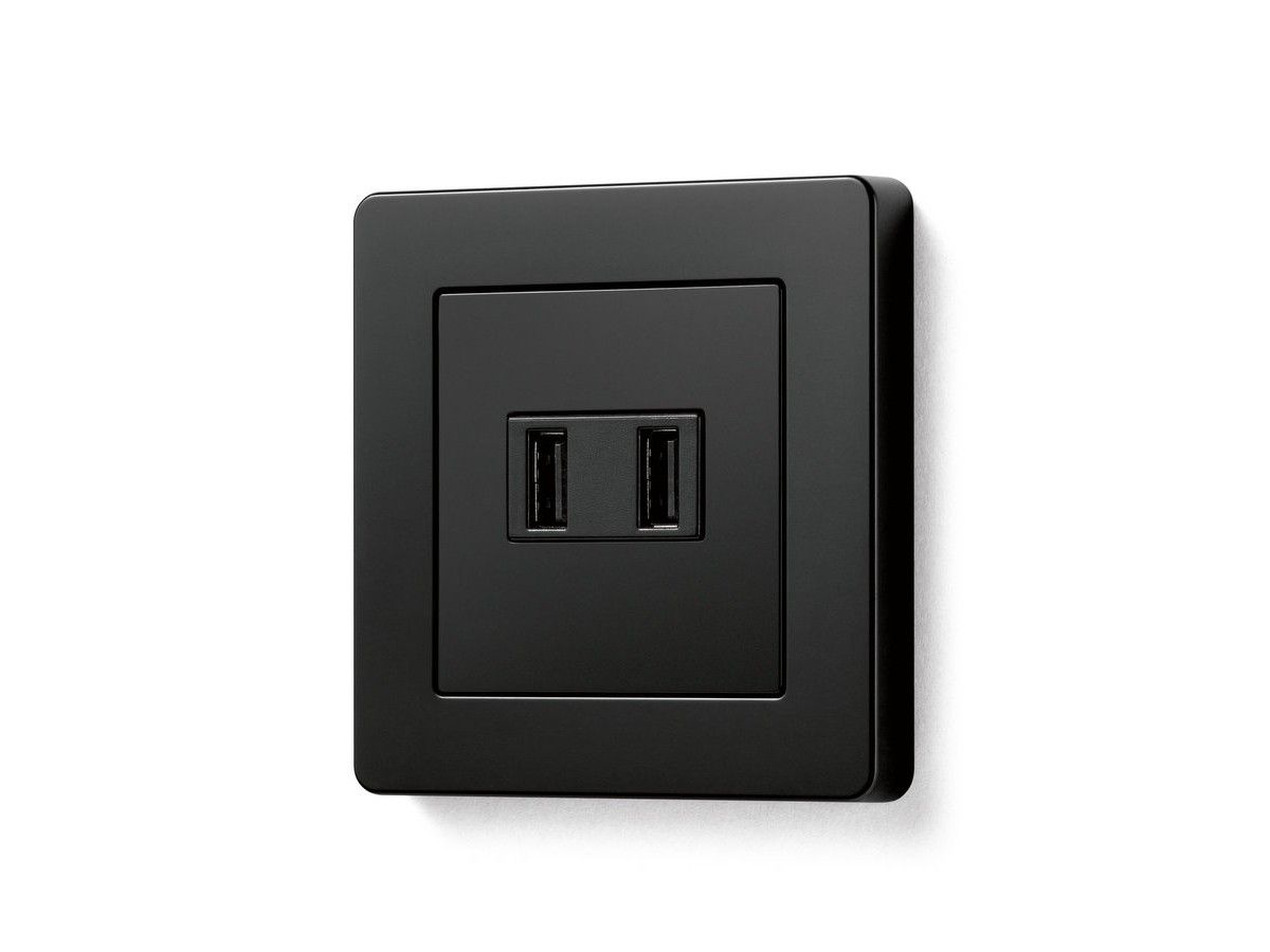 Пластиковая двойная электрическая розетка с USB JUNG A FLOW ARCH-00005396 - Вид №1