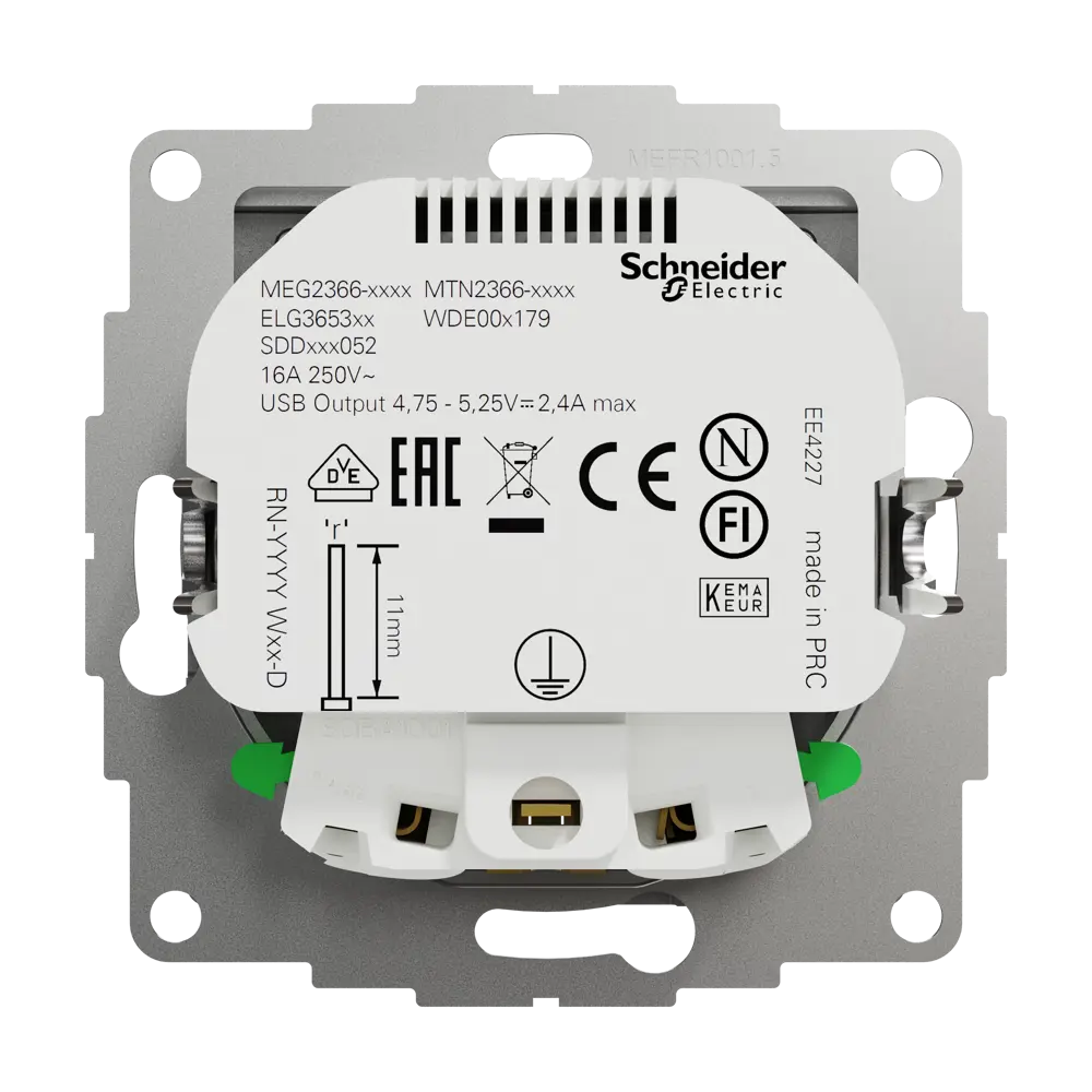 Розетка встраиваемая Systeme Electric Sedna Design с заземлением разъем USB, цвет алюминий 84794313 STLM-2018911 - Вид №2