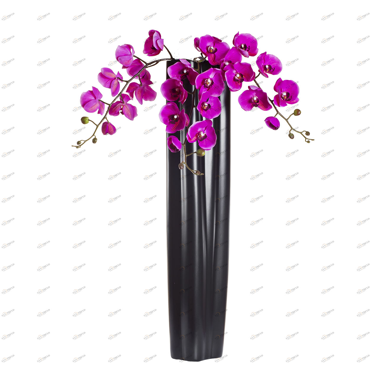 Ваза керамическая 17х17х82 GARDA DECOR ДИЗАЙНЕРСКИЕ 033925 Черный 