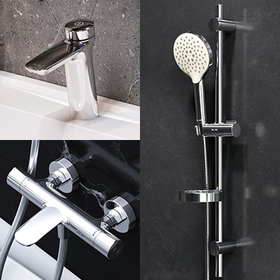 F40950A02 набор 3в1: см-ль д/умывальника см-ль д/ванны/душа с термостатом душ. компл AM.PM Inspire V2.0 