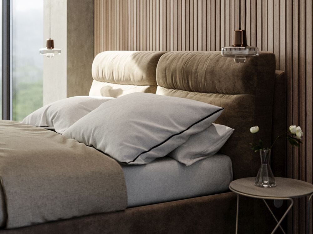 Двуспальная кровать с мягким изголовьем Woodsoft VANCOUVER ARCH-00078784 - Вид №5