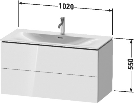 LC630805353 L-Cube Тумбочка подвесная Каштан темный, декор Duravit - Вид №1