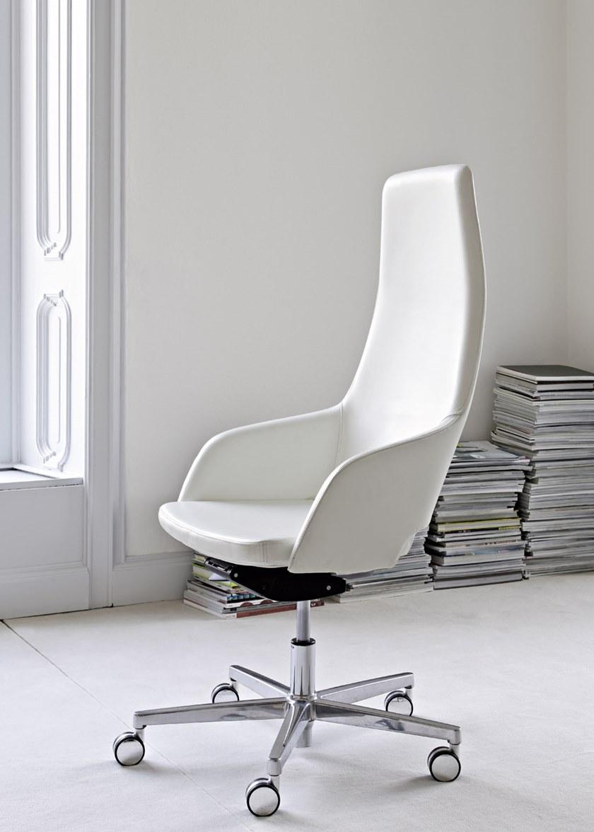 Sinetica Регулируемое по высоте кресло для руководителя из кожи с 5 спицами и высокой спинкой Captain sun-id-1454172 - Вид №1