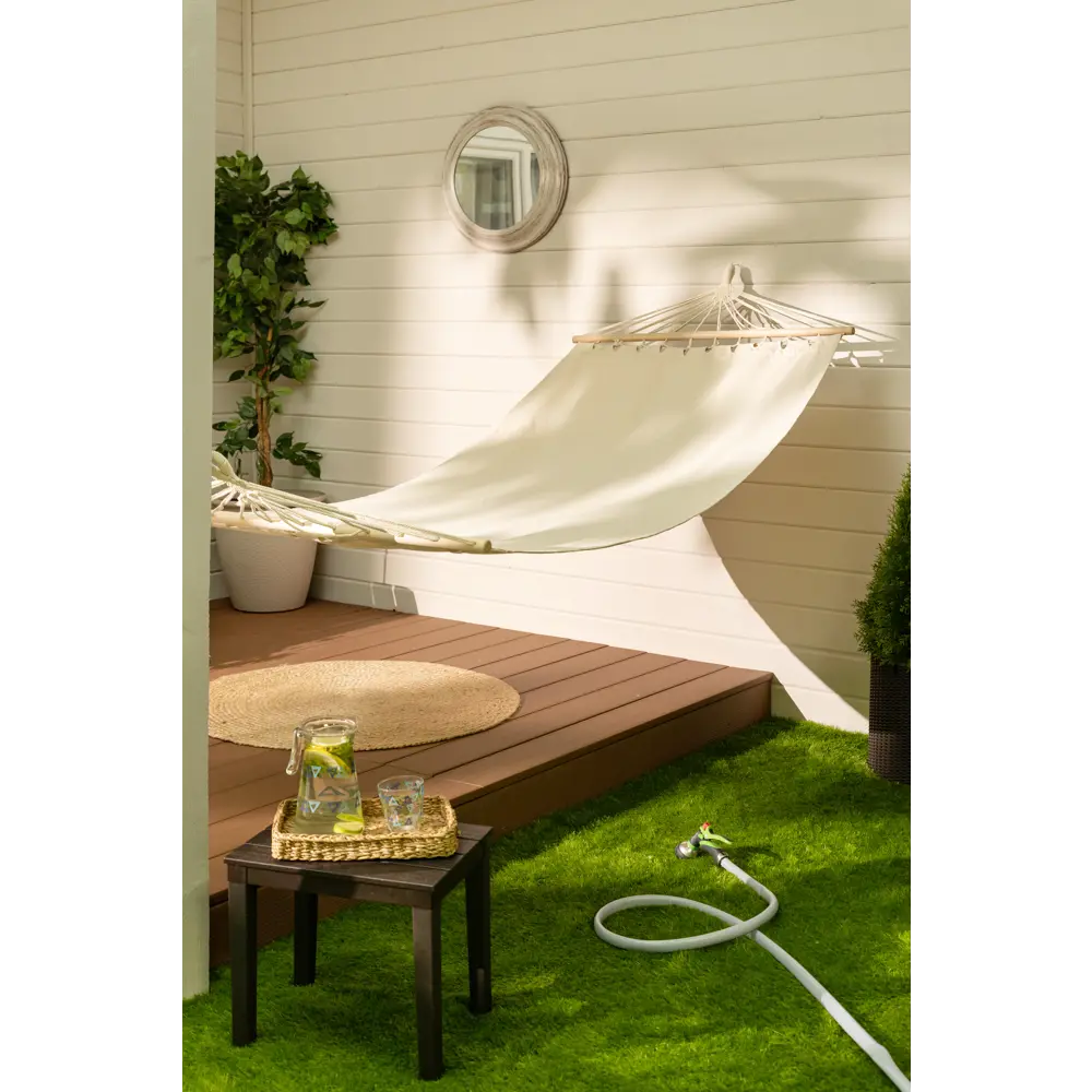 Гамак садовый 100x200 см, поликоттон/дерево, цвет бежевый Santreyd STLM-2117001 - Вид №3