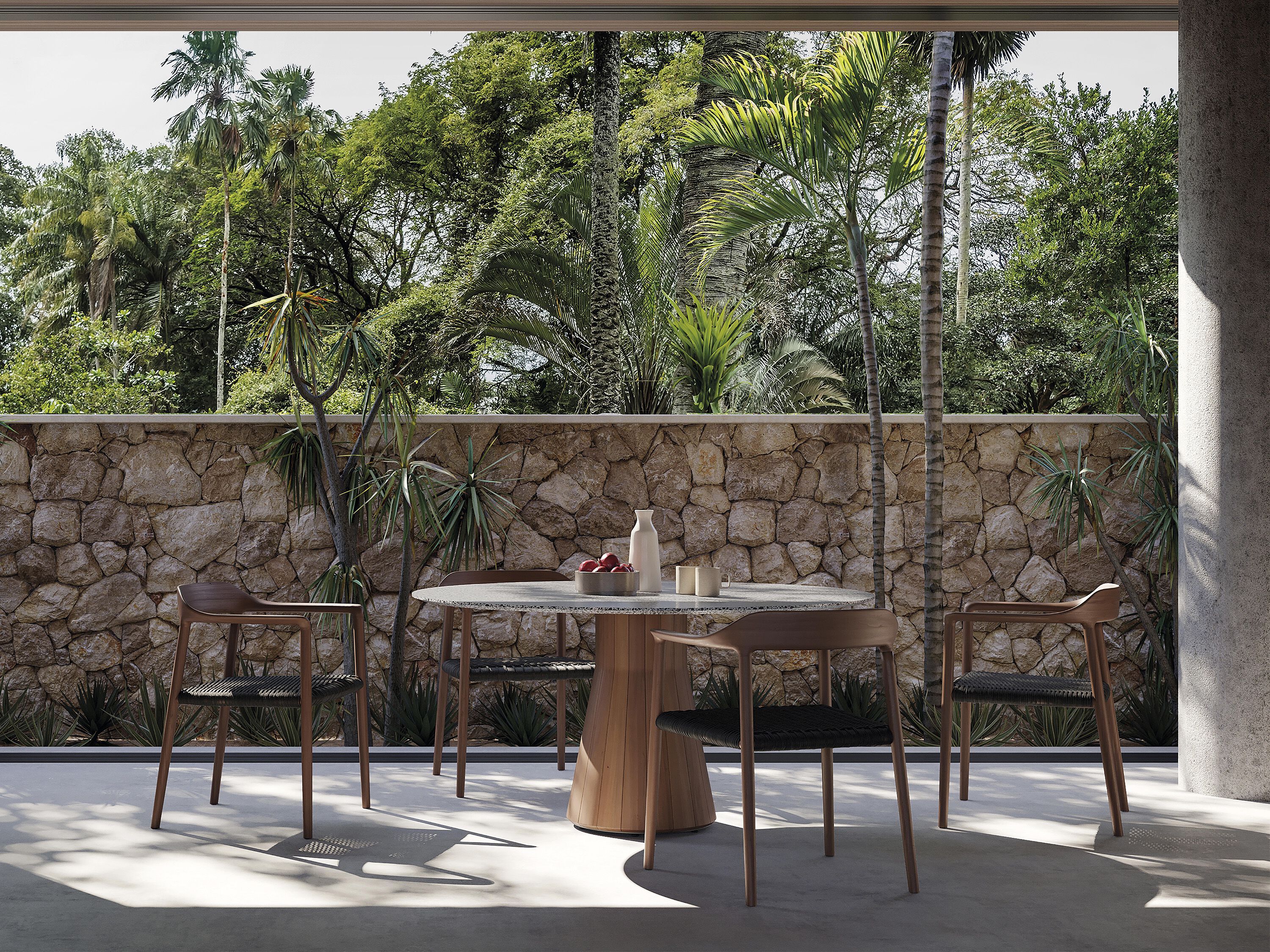 Круглый стол с основанием iroko Andreu World Reverse Wood Outdoor ARCH-00008994 - Вид №2