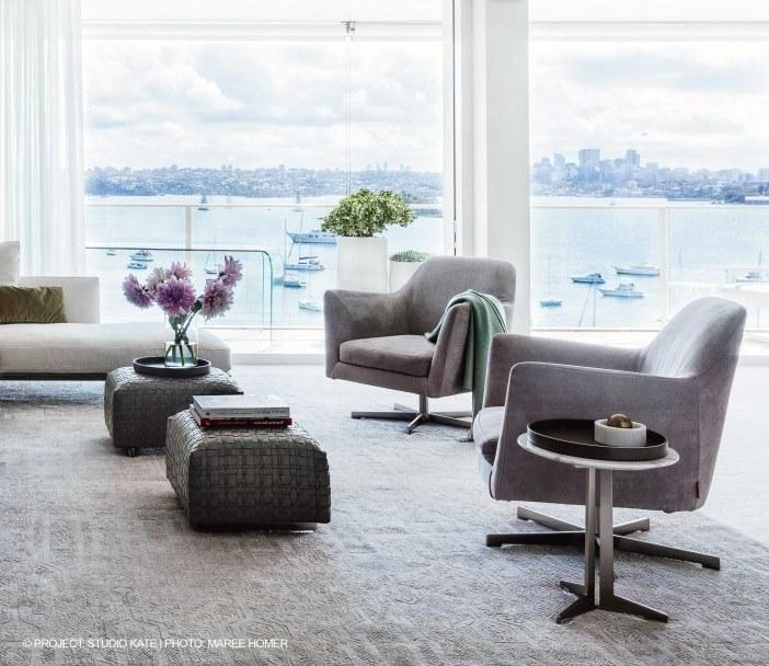 Flexform Вращающееся кресло из ткани с подлокотниками sun-id-1374816 - Вид №1