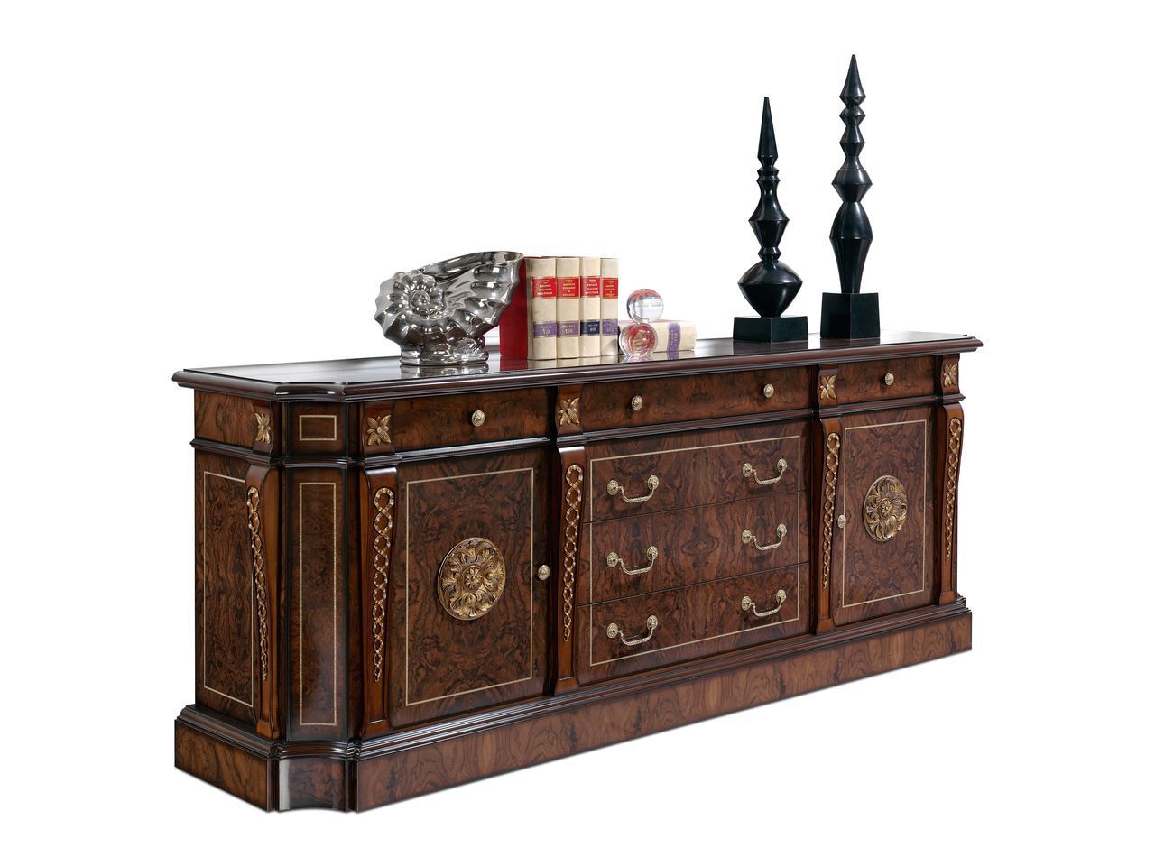 Деревянный шкаф с распашными дверцами и ящиками Hurtado Traditional ARCH-00090336