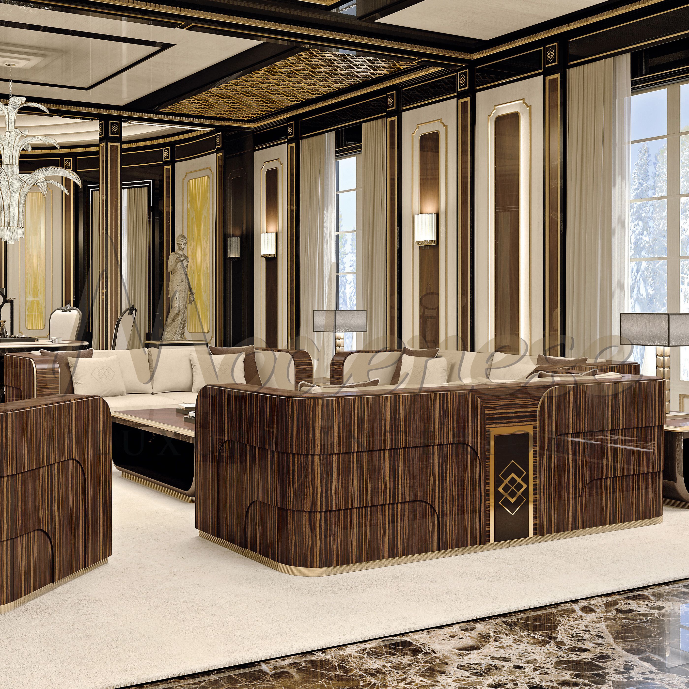 3-местный кожаный диван Modenese Luxury Interiors ZENITH COMFORT ARCH-00020018 - Вид №2