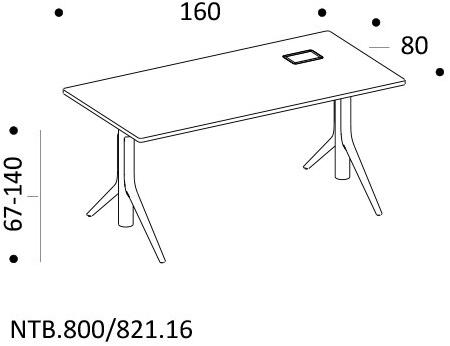 ICF Прямоугольный рабочий стол с регулируемой высотой Notable sun-id-1452750 - Вид №6