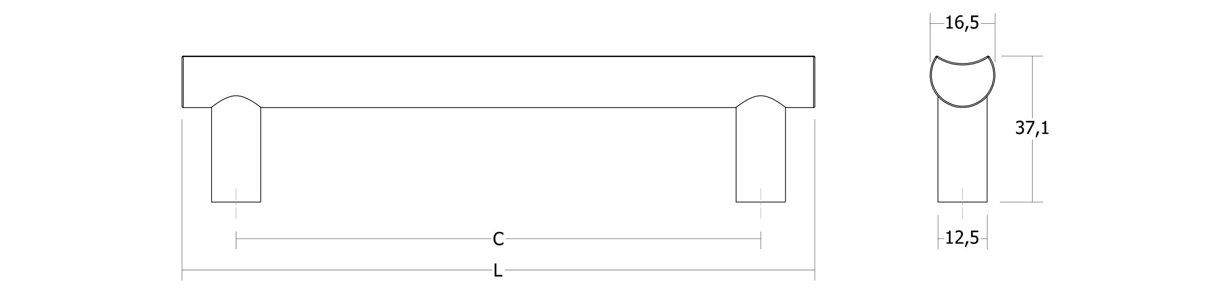Алюминиевая палуба мебельная ручка Viefe MOON ARCH-00095975 - Вид №9