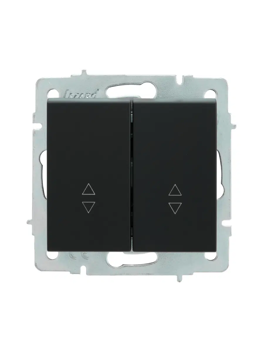 RAIN Выключатель проходной двойной (механизм) без рамки черный LEZARD 703-4288-106 - Вид №1