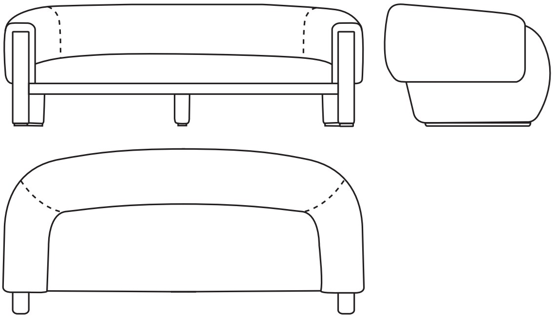 Munna 3-х местный тканевый диван Luke sun-id-1471693 - Вид №4