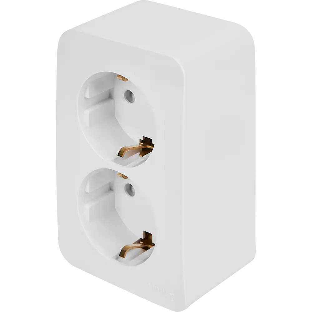 Розетка двойная накладная Schneider Electric Blanca с заземлением со шторками цвет белый 86720941 STLM-2005207 SYSTEME ELECTRIC - Вид №1