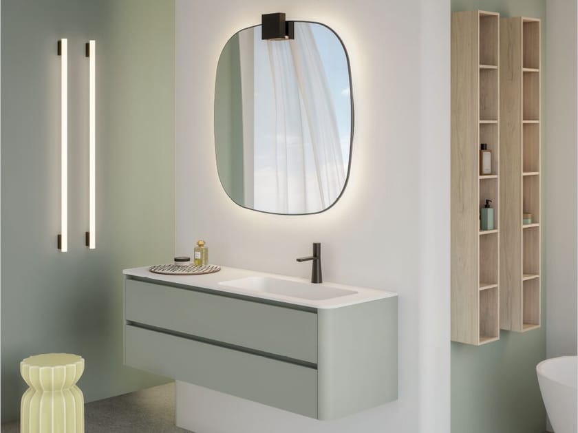 HPL одиночный подвесной умывальник с зеркалом Mobilcrab Infinity Round ARCH-00096816