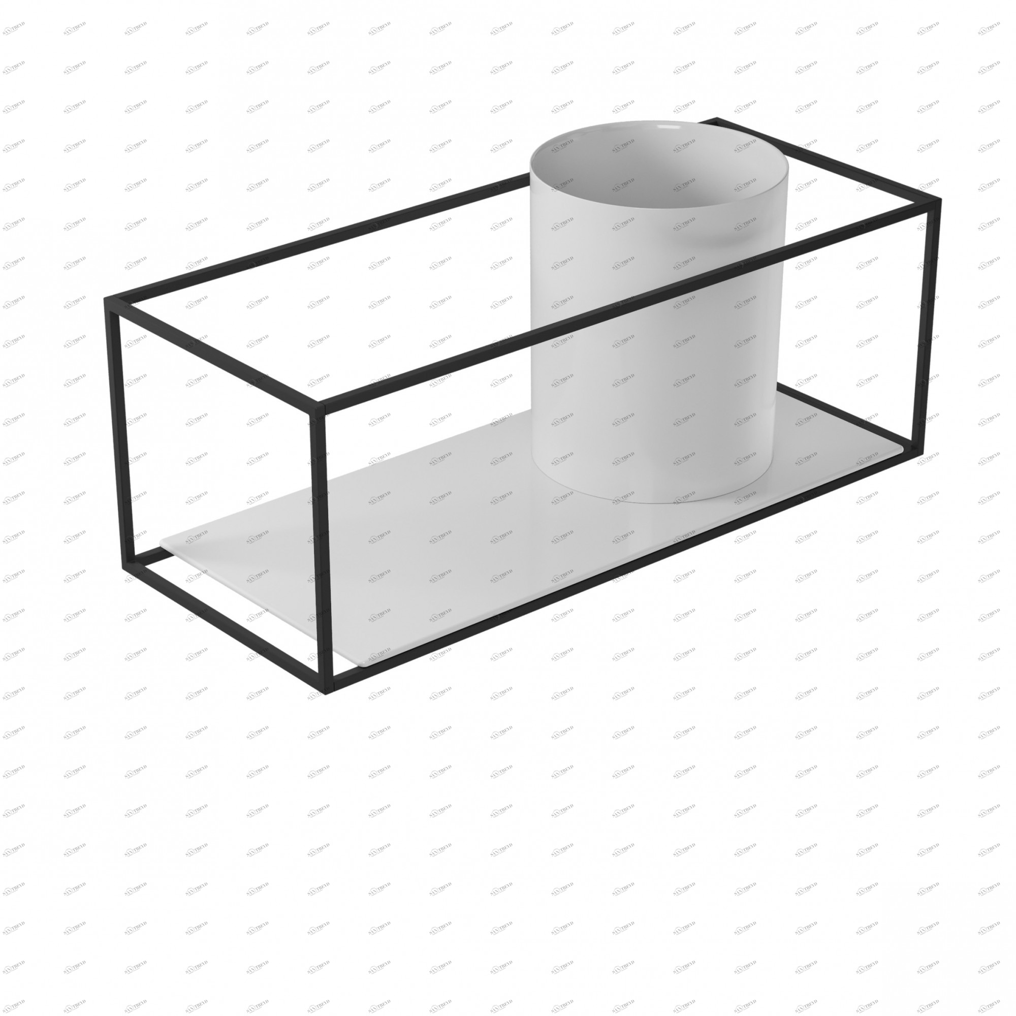 2078NE Подвесная раковина настенная прямоугольная Galassia  черная 