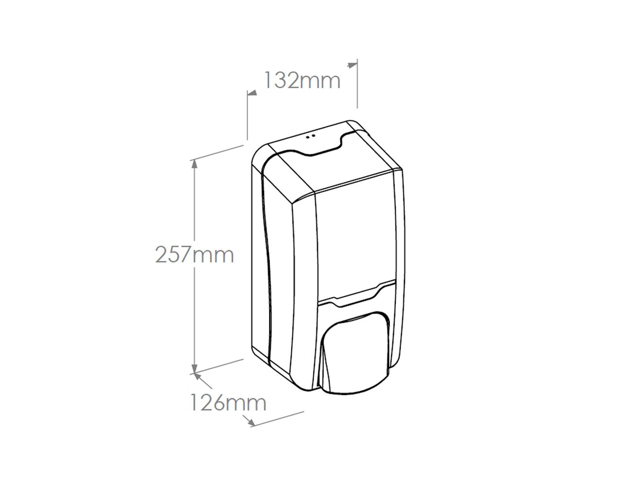 DHB101 Дозатор для жидкого мыла HARMONY, емкость бака 1200 мл, пластик, прозрачный белый Merida  - Вид №1