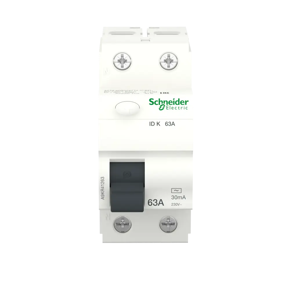 УЗО Systeme Electric Acti9 1P N 63 A 30 мА 10 кА AC A9R41263 82850932 STLM-2149379  - Вид №1